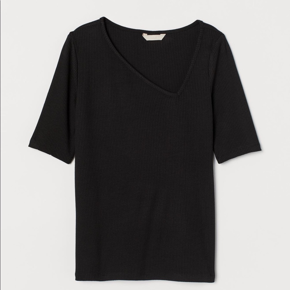 NEW H&M SYMMETRICAL RIBBED TOP